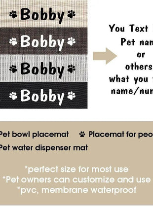 Durable Waterproof Pet Feeding Mat Water Cushion Non- Slip Personalized Pet Mat For Dog Cat Bowl Drinking Feeding Mat