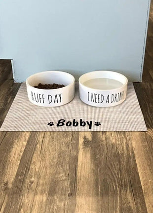Durable Waterproof Pet Feeding Mat Water Cushion Non- Slip Personalized Pet Mat For Dog Cat Bowl Drinking Feeding Mat