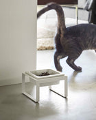 Single Pet Food Bowl - Tall - Steel + Ceramic