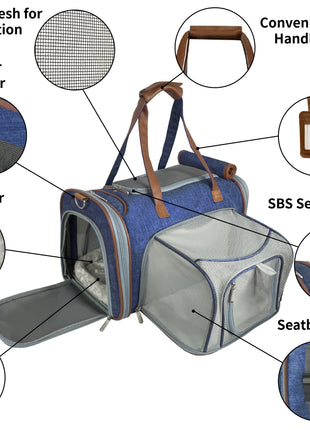 Mr. Peanut's Gold Series Mini Size Airline Compliant Expandable Pet Carrier