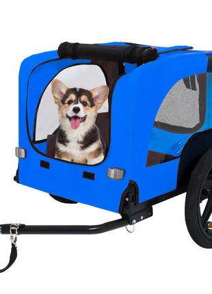 Pet Bike Trailer Dog Cart for Bicycle,Suitable for Small and Medium Pets, Easy Folding Cart Frame, Quick Release Wheel, Non-Slip Floor, Internal Leash