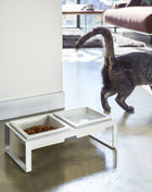 Pet Food Bowl - Tall - Steel + Ceramic