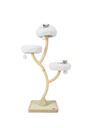 70" Tall Metal Cat Tree Tower with 3 Plush Perches & Sisal Scratching Posts