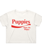 Enjoy Puppies Make Me Happy | Crop Tee | Red Font