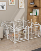 Dog Playpen Indoor 24 inch 8 Panels Metal Dog Pen Pet Dog Fence Outdoor Exercise Pen with Doors, Heavy Duty Dog Fence Puppy Pen for Large Medium Small Dogs Indoor Outdoor Foldable Pet Exercise Pen