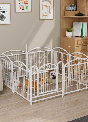Dog Playpen Indoor 24 inch 8 Panels Metal Dog Pen Pet Dog Fence Outdoor Exercise Pen with Doors, Heavy Duty Dog Fence Puppy Pen for Large Medium Small Dogs Indoor Outdoor Foldable Pet Exercise Pen