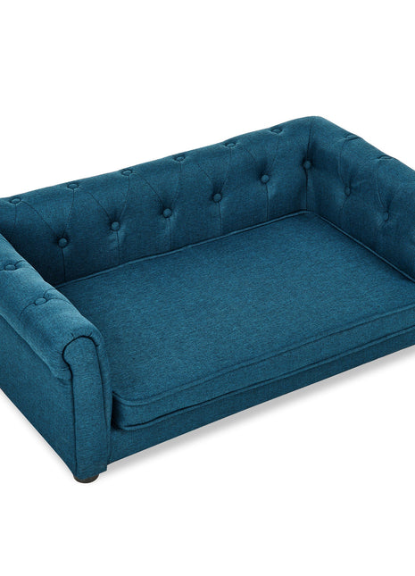 Elegant Rectangle Pet Bed, Durable Elevated Dog Sofa Bed, Comfortable Dog Couch, Blue Foam, 40'*23'*14'