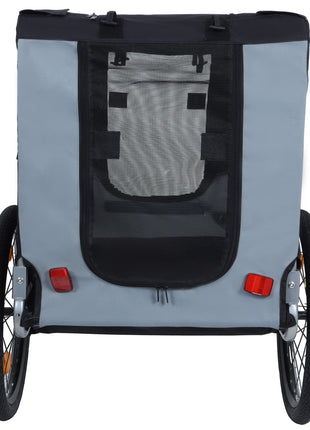 Large Folding Bike Trailer for Dogs – 66LB Capacity All-Terrain Pet Carrier, Durable Steel Frame for Cycling, Jogging, Camping & Outdoor Adventures, Black- Gray