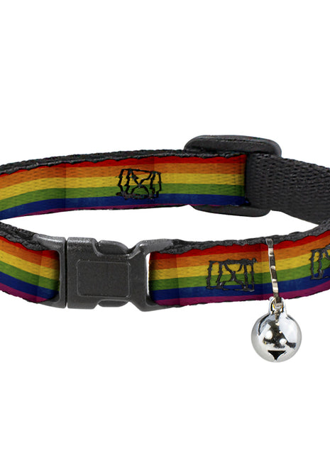 Cat Collar Breakaway - Flag Pride Distressed Rainbow
