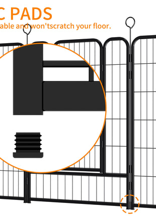 16 Panels Heavy Duty Metal Playpen with Self-Locking Gate, Extra Tall 40' Dog Fence Pet Exercise Pen for Outdoor and Indoor-Easy Setup Exercise Pen for Large Dogs