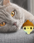 Handmade Catnip Toy | Augie the Acorn Chunkle Puff Infused with Miracle Nip Botanicals