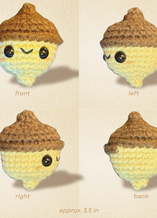 Handmade Catnip Toy | Augie the Acorn Chunkle Puff Infused with Miracle Nip Botanicals