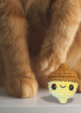 Handmade Catnip Toy | Augie the Acorn Chunkle Puff Infused with Miracle Nip Botanicals