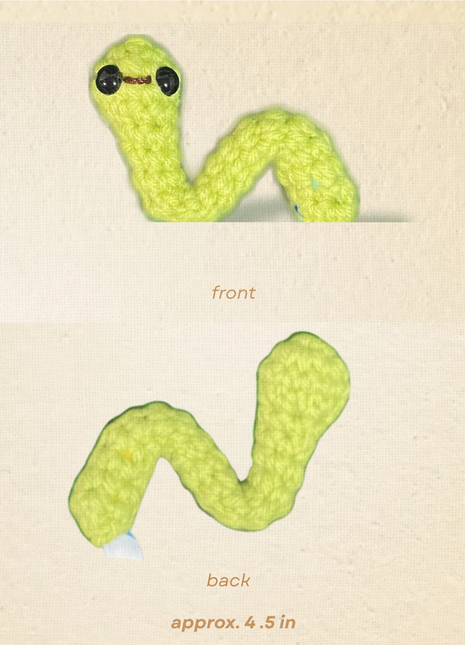 Handmade Catnip Toy | Noodle the Inchworm Chunkle Puff Infused with Miracle Nip Botanicals