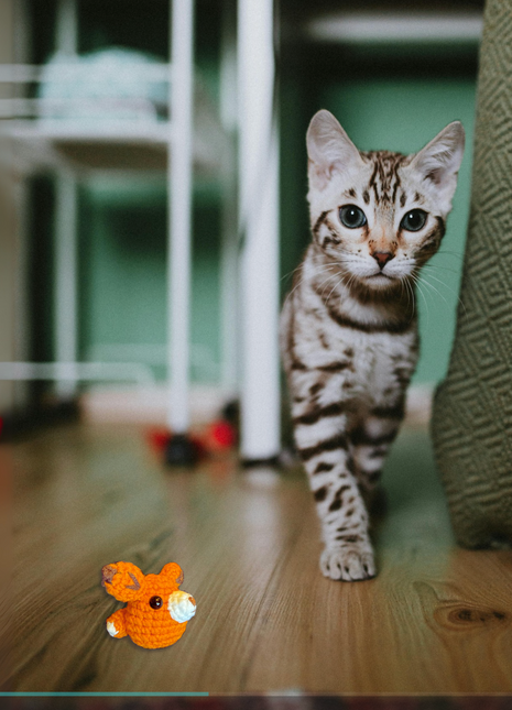 Handmade Catnip Toy | TJ the Fox Chunkle Puff Infused with Miracle Nip Botanicals