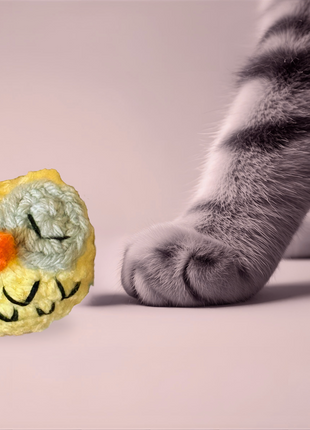 Handmade Catnip Toy | Yolk the Owl Chunkle Puff Infused with Miracle Nip Botanicals