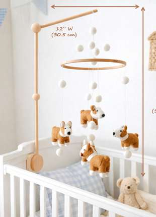 Felt Corgi Dog Baby Mobile