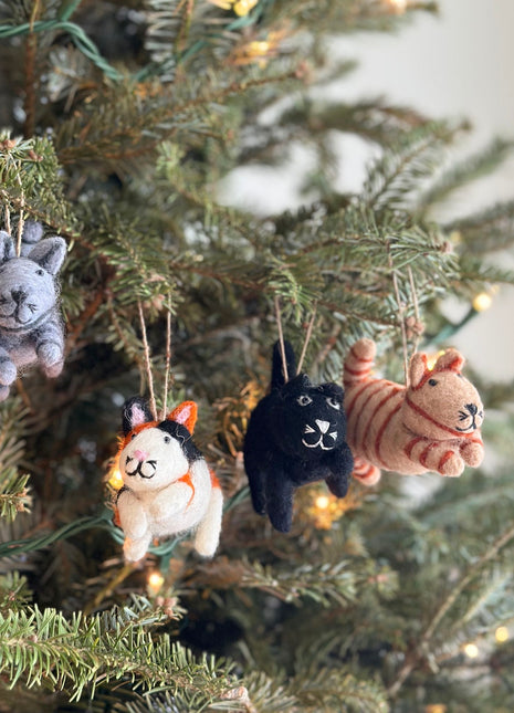 Felt Christmas Ornaments Set of 4 - Cats