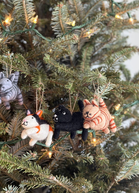 Felt Christmas Ornaments Set of 4 - Cats