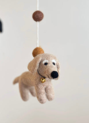 Felt Dachshund Dog Baby Mobile - Pup List