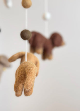 Felt Dachshund Dog Baby Mobile - Pup List