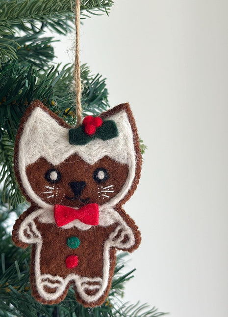 Felt Gingerbread Cat Ornament - Pup List