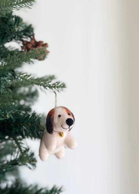 Felt Ornament - Beagle with Bell