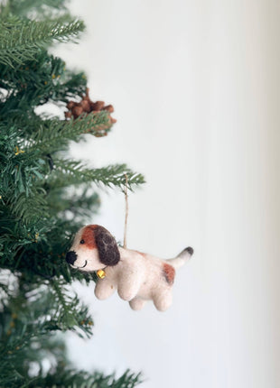 Felt Ornament - Beagle with Bell