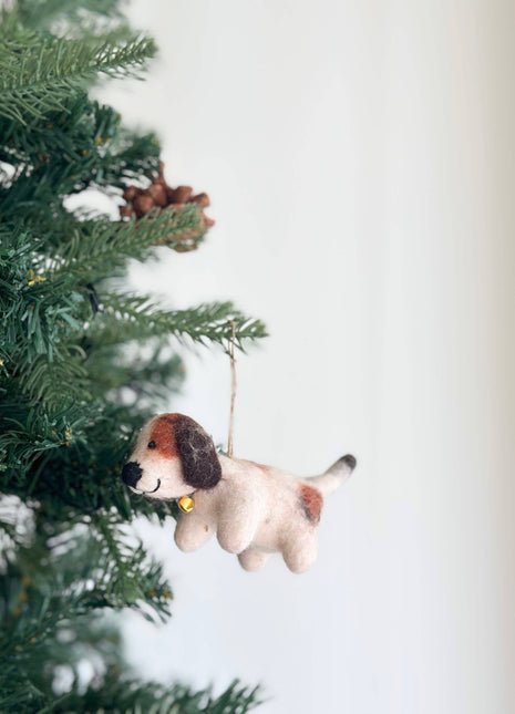 Felt Ornament - Beagle with Bell
