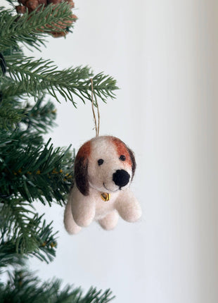 Felt Ornament - Beagle with Bell