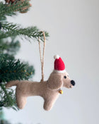 Felt Ornament - Dachshund Dog with Christmas Hat