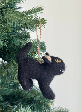 Felt Ornament - Playful Cat