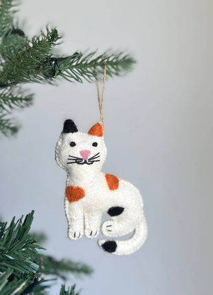 Felt Ornament - Stitched Cat