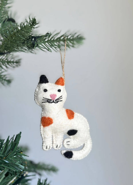 Felt Ornament - Stitched Cat