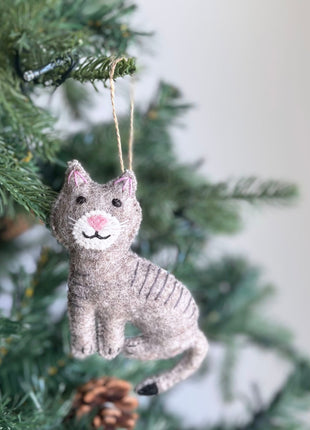Felt Ornament - Stitched Cat