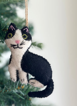 Felt Ornament - Stitched Cat