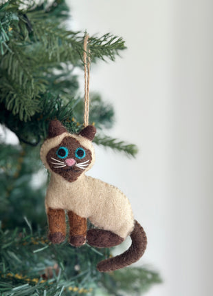 Felt Ornament - Stitched Cat
