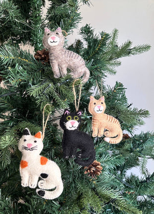 Felt Ornament - Stitched Cat