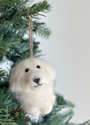 Felt Ornament - White Maltese Dog