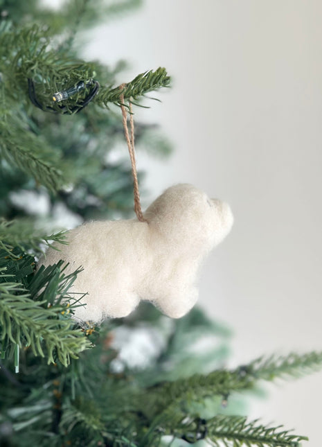 Felt Ornament - White Maltese Dog