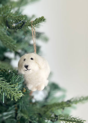 Felt Ornament - White Maltese Dog