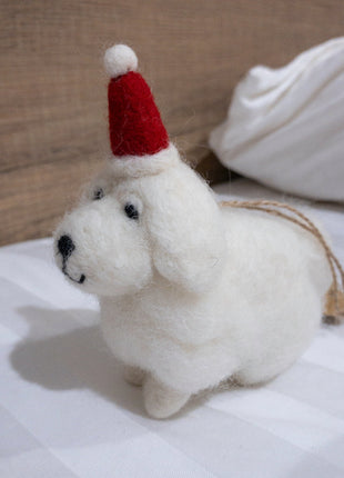 Felt Ornament - White Maltese Dog