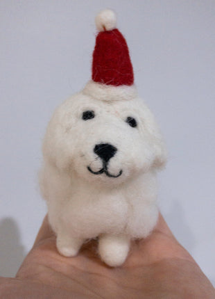 Felt Ornament - White Maltese Dog