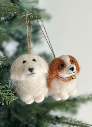 Felt Ornament - White Maltese Dog