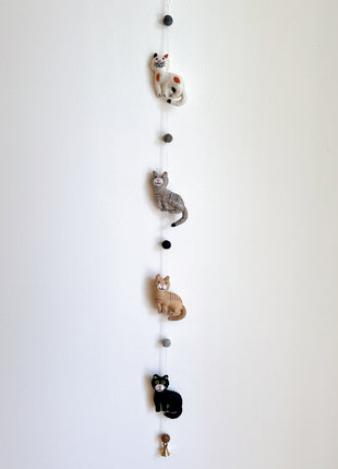 Felt Stitched Cat Garland