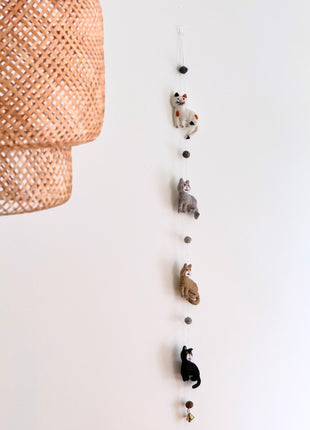 Felt Stitched Cat Garland