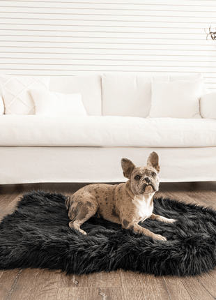 PupRug by Paw.com®  Faux Fur Orthopedic Dog Bed - Curve Midnight Black