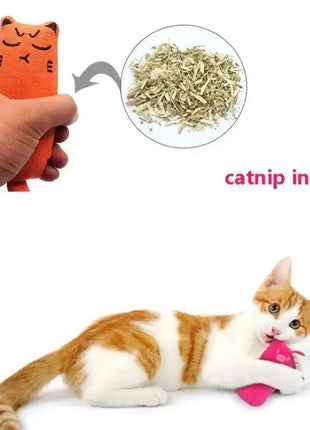 Funny Colorful Teeth Grinding Catnip Toys Cute Kitten Chewing Toy Stuffed Toys For Pets Soft Cat Toys