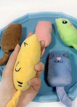 Funny Colorful Teeth Grinding Catnip Toys Cute Kitten Chewing Toy Stuffed Toys For Pets Soft Cat Toys