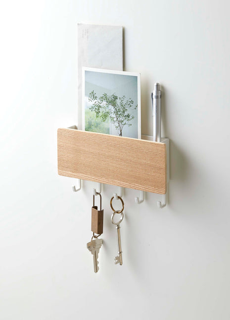 Magnetic Key Rack - Steel + Wood